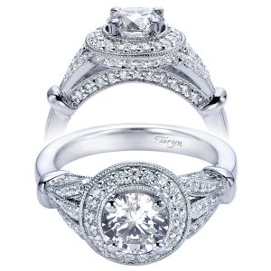 Taryn 14k White Gold Round Halo Engagement Ring TE5702W44JJ 