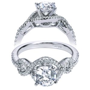 Taryn 14k White Gold Round Halo Engagement Ring TE5705W44JJ 
