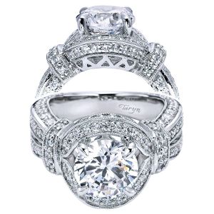 Taryn 14k White Gold Round Halo Engagement Ring TE5765W44JJ 