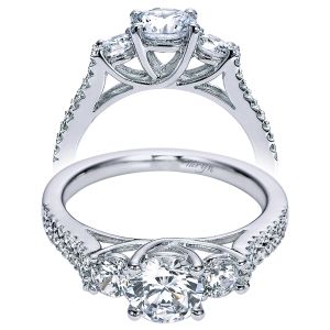 Taryn 14k White Gold Round 3 Stone Engagement Ring TE5838W44JJ 