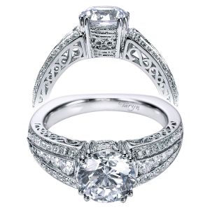 Taryn 14k White Gold Round Straight Engagement Ring TE5973W44JJ 