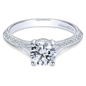 Gabriel - Arlo 14 Karat Round Split Shank Engagement Ring ER6286W44JJ