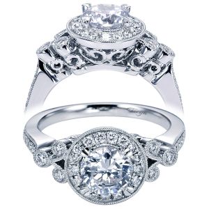 Taryn 14k White Gold Round Halo Engagement Ring TE6431W44JJ 