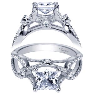 Taryn 14k White Gold Princess Cut Twisted Engagement Ring TE6435W44JJ 