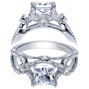 Taryn 14k White Gold Princess Cut Twisted Engagement Ring TE6435W44JJ