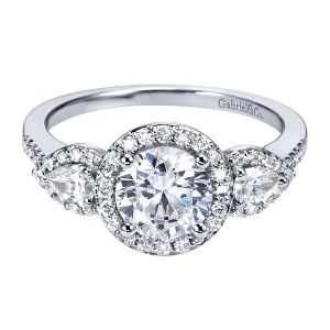 Gabriel 14 Karat Round Halo Engagement Ring ER6542W44JJ