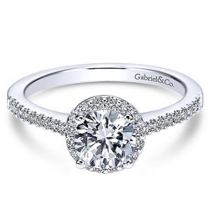 Gabriel 14 Karat Round Halo Engagement Ring ER6558W44JJ