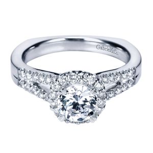 Gabriel - Drew 14 Karat Round Halo Engagement Ring ER6567W44JJ