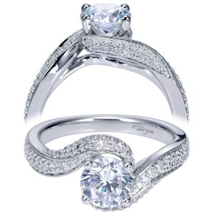 Taryn 14k White Gold Round Bypass Engagement Ring TE7251W44JJ 