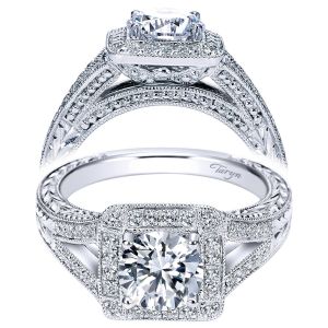 Taryn 14k White Gold Round Halo Engagement Ring TE7255W44JJ 