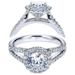 Taryn 14k White Gold Round Halo Engagement Ring TE7257W44JJ 