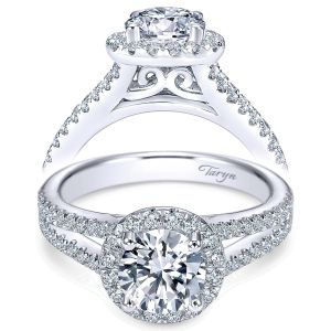 Taryn 14k White Gold Round Halo Engagement Ring TE7260W44JJ 