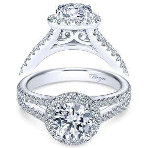 Taryn 14k White Gold Round Halo Engagement Ring TE7260W44JJ