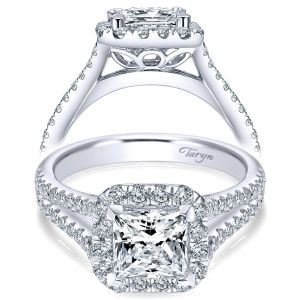 Taryn 14k White Gold Princess Cut Halo Engagement Ring TE7262W44JJ 