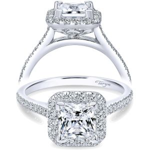 Taryn 14k White Gold Princess Cut Halo Engagement Ring TE7266W44JJ 