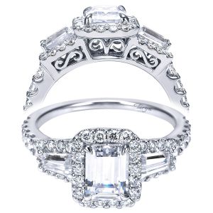 Taryn 14k White Gold Emerald Cut Halo Engagement Ring TE7269W44JJ 