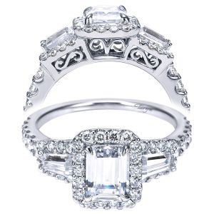 Taryn 14k White Gold Emerald Cut Halo Engagement Ring TE7269W44JJ
