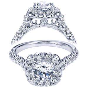 Taryn 14k White Gold Round Halo Engagement Ring TE7488W44JJ