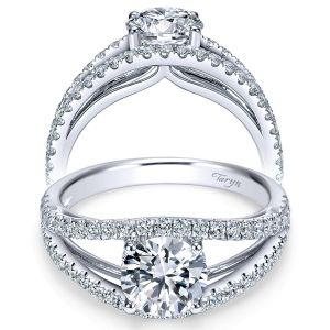 Taryn 14k White Gold Round Split Shank Engagement Ring TE7726W44JJ 