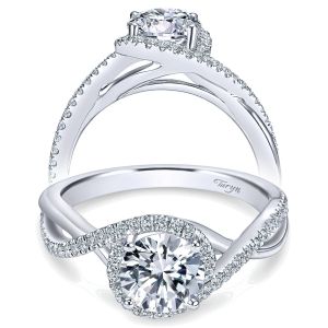 Taryn 14k White Gold Round Twisted Engagement Ring TE7804W44JJ 