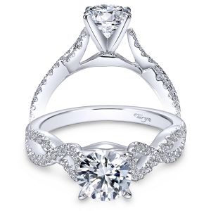 Taryn 14k White Gold Round Twisted Engagement Ring TE7805W44JJ