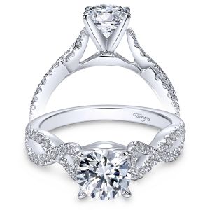 Taryn 14k White Gold Round Twisted Engagement Ring TE7805W44JJ 