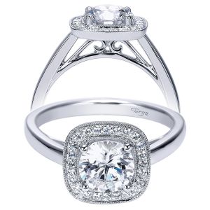 Taryn 14k White Gold Round Halo Engagement Ring TE7811W44JJ 