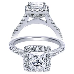 Taryn 14k White Gold Princess Cut Halo Engagement Ring TE7842W44JJ 