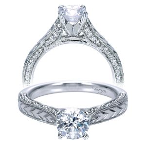 Taryn 14k White Gold Round Straight Engagement Ring TE7971W44JJ 