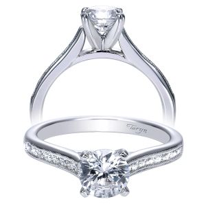 Taryn 14k White Gold Round Straight Engagement Ring TE7985W44JJ 
