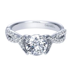 Gabriel 14 Karat Round Twisted Engagement Ring ER8040W44JJ