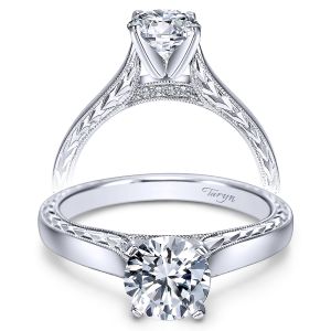 Taryn 14k White Gold Round Solitaire Engagement Ring TE8046W44JJ 
