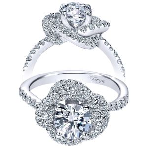 Taryn 14k White Gold Round Double Halo Engagement Ring TE8143W44JJ 