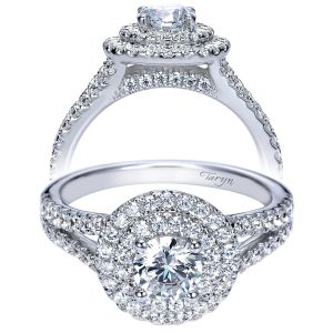Taryn 14k White Gold Round Double Halo Engagement Ring TE8202W44JJ 