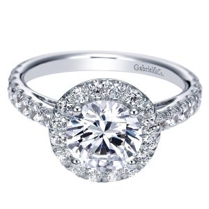 Gabriel - Rachel 14 Karat Round Halo Engagement Ring ER8271W44JJ