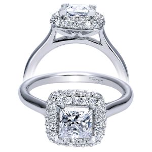 Taryn 14k White Gold Princess Cut Halo Engagement Ring TE8289W44JJ 