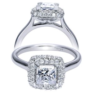 Taryn 14k White Gold Princess Cut Halo Engagement Ring TE8289W44JJ