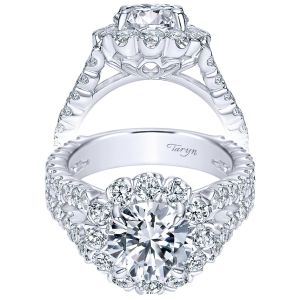 Taryn 18K White Gold Round Halo Engagement Ring TE8299W83JJ