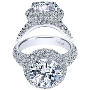 Taryn 18K White Gold Round Double Halo Engagement Ring TE8309W83JJ 