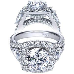 Taryn 18K White Gold Round Halo Engagement Ring TE8328W83JJ