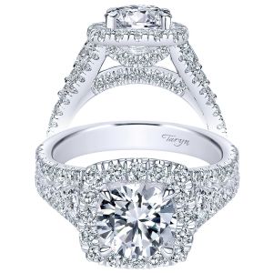 Taryn 18K White Gold Round Halo Engagement Ring TE8333W83JJ