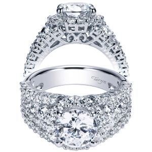 Taryn 18K White Gold Round Halo Engagement Ring TE8446W83JJ
