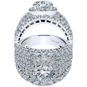 Taryn 18K White Gold Round Halo Engagement Ring TE8447W83JJ