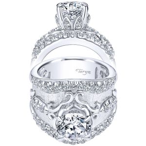 Taryn 18K White Gold Round Straight Engagement Ring TE8449W83JJ