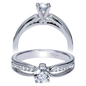 Taryn 14k White Gold Round Split Shank Engagement Ring TE8571W44JJ 