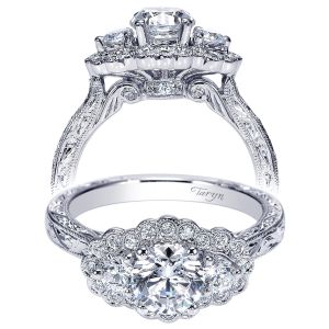 Taryn 14k White Gold Round Halo Engagement Ring TE8599W44JJ 