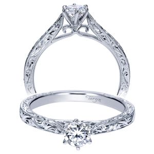 Taryn 14k White Gold Round Straight Engagement Ring TE8688W4JJJ