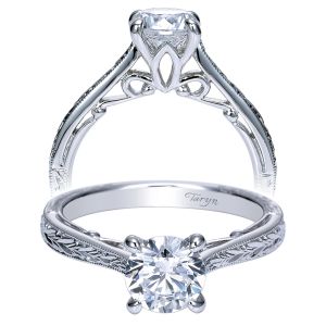 Taryn 14k White Gold Round Straight Engagement Ring TE8690W4JJJ