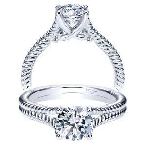Taryn 14k White Gold Round Split Shank Engagement Ring TE8692W4JJJ