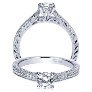 Taryn 14k White Gold Round Straight Engagement Ring TE8696W44JJ